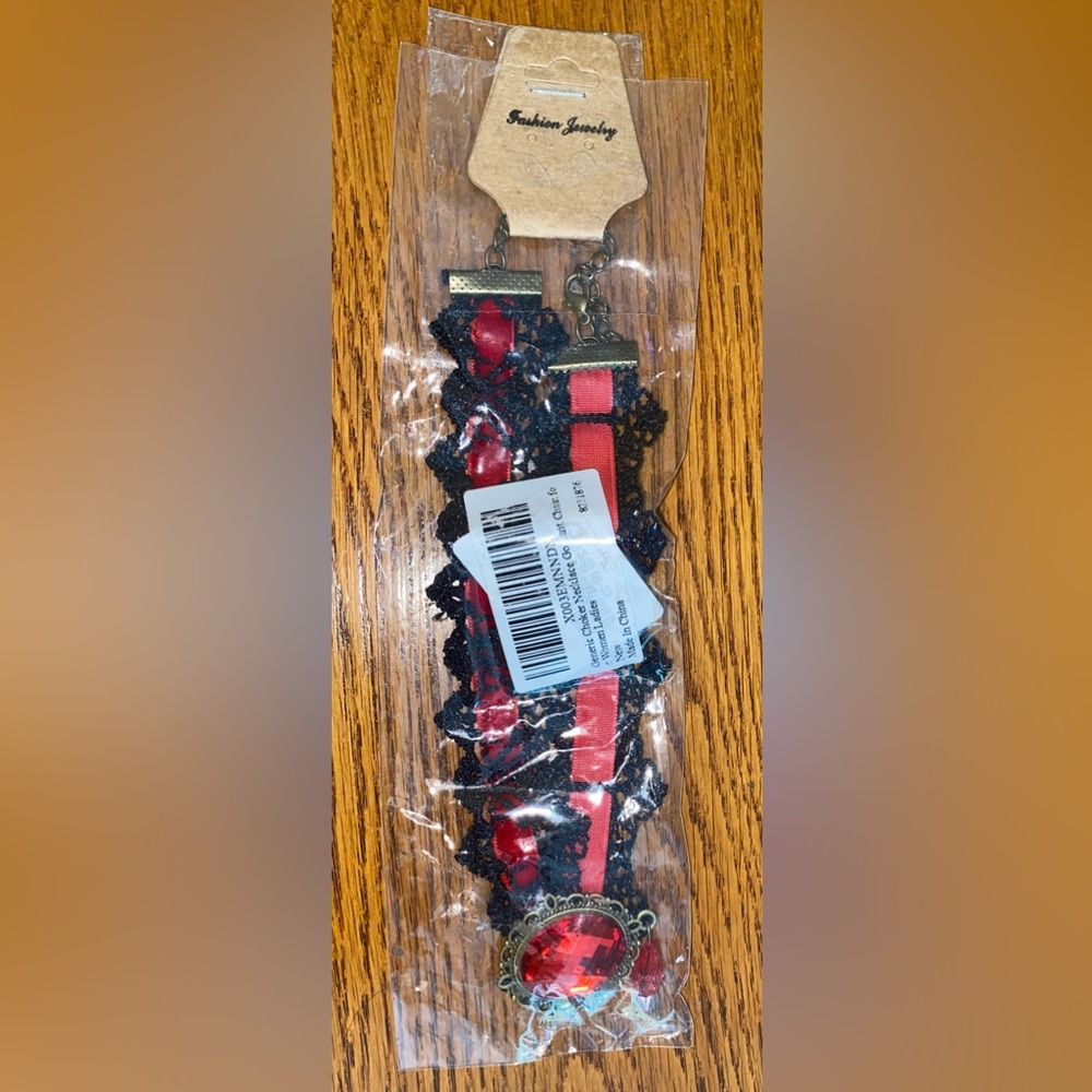 Red Ruby Choker Necklace - Picture 2 of 3